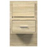 vidaXL Table de chevet murale avec lumières LED chêne sonoma