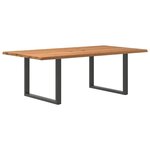 vidaXL Table à manger et bord naturel bois massif chêne rectangulaire