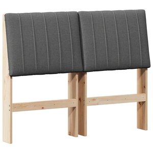 vidaXL Tête de lit capitonnée Gris foncé 120 cm Pin massif