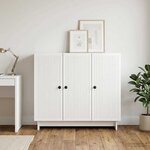 vidaXL Buffet Blanc brillant 89 x 34 5 x 80 cm Bois d'ingénierie