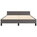 vidaXL Cadre de lit avec tête de lit sans matelas gris 140x200 cm