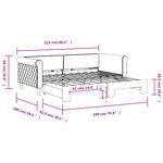 vidaXL Lit de jour avec gigogne sans matelas gris foncé 90x190 cm