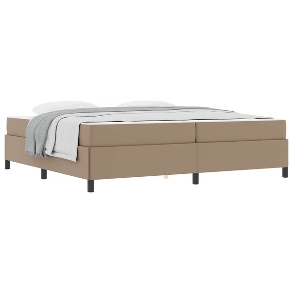vidaXL Cadre de lit avec matelas Cappuccino 200 x 200 cm tissu