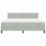 Lit à ressorts vidaXL avec matelas Gris clair Super King en velours