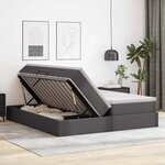 vidaXL Lit avec rangement et matelas avec stockage Gris 200 x 200 cm