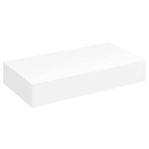 vidaXL Étagère murale avec 1 tiroir MDF Blanc Rangement de livres/DVD