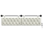 vidaXL Tête de lit suspendue Avec lumière LED Crème Velours