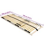 vidaXL Sommier à lattes Marron 100 x 190 cm Bois de hêtre massif