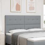 vidaXL Tête de lit LED avec bandes LED Gris clair 180 cm tissu