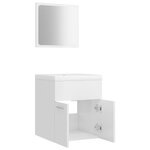 vidaXL Ensemble de meubles de salle de bain Blanc brillant Aggloméré
