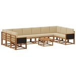 vidaXL Ensemble de canapés d'extérieur 11 pc Naturel et Beige