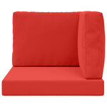 vidaXL Coussin de canapé d'extérieur 3 Pièces Rouge Polyester