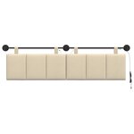vidaXL Tête de lit suspendue Avec lumière LED Crème Tissu