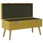 Banc banquette avec compartiment de rangement 80 cm jaune velours moutarde 02_0010882