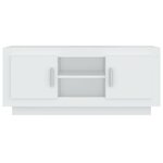 vidaXL Meuble TV blanc 102x35x45 cm bois d'ingénierie
