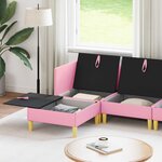 vidaXL Canapé modulaire avec rangement 6 Pièces Rose Tissu