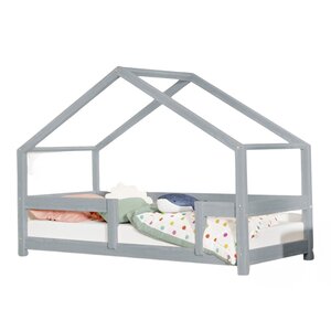 Lit cabane enfant LUCKY 120 x 200 gris