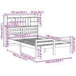 vidaXL Lit bibliothèque sans matelas 135x190 cm bois de pin massif