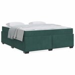 vidaXL Cadre de lit avec matelas Vert foncé 180 x 200 cm Velours