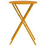 vidaXL Table bistrot Moutarde Ø50x71 cm Acier revêtu de poudre