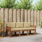vidaXL Ensemble de canapés d'extérieur 3 pc Naturel et Beige
