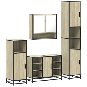 vidaXL Ensemble de meubles de salle de bain 4 Pièces chêne sonoma