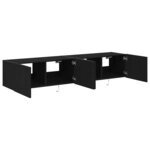 vidaXL Meuble TV mural Montage mural 2 Pièces Chêne noir 80 x 35 x 31 cm