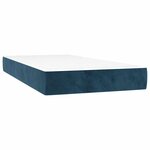 vidaXL Sommier à lattes de lit et matelas et LED Bleu foncé 90x190 cm