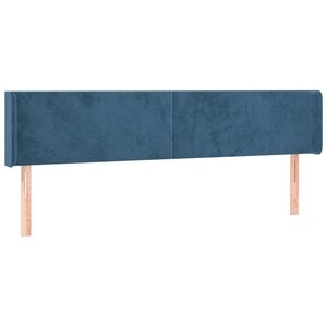 vidaXL Tête de lit avec oreilles Bleu foncé 183x16x78/88 cm Velours
