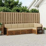 vidaXL Ensemble de canapé d'angle avec coussin 5 Pièces Naturel