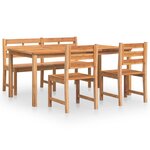 vidaXL Ensemble à manger de jardin 4 Pièces Bois de teck massif