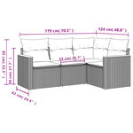 vidaXL Salon de jardin avec coussins 4Pièces mélange beige résine tressée