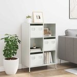 vidaXL Buffet haut blanc 68x39x103 5 cm acier