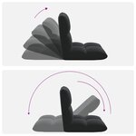 vidaXL Fauteuil de sol ajustable Noir Velours