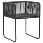 vidaXL Ensemble à manger de jardin 7 Pièces PVC résine tressée noir