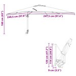 vidaXL Parasol d'extérieur Anthracite Polyester  Acier revêtu de poudre