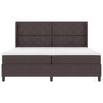vidaXL Lit à ressorts avec matelas marron foncé 200 x 200 cm en tissu.