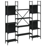 vidaXL Bibliothèque noir 155 5x24x166 5 cm bois d'ingénierie