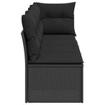 vidaXL Canapé de jardin avec coussins 4 places noir résine tressée