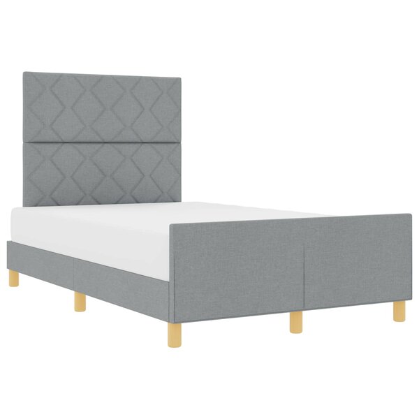 vidaXL Cadre de lit avec tête de lit Gris clair 120 x 200 cm tissu