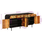 vidaXL Buffet 140x35x70 cm bois massif de récupération et métal