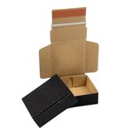 Boîte pliante d'envoi postal noir en micro-cannelé avec bande d'arrachage 11 2 x 12 5 x 4 5 cm
