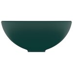 vidaXL Lavabo rond de salle de bain Vert foncé mat 32 5x14cm Céramique