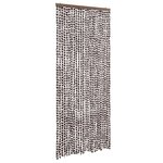 vidaXL Rideau anti-mouches marron et blanc 100x200 cm chenille
