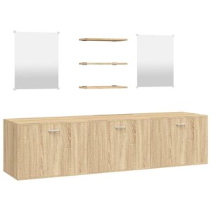 vidaXL Ensemble de meubles salle de bain 6 Pièces chêne bois d'ingénierie
