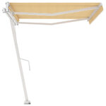 vidaXL Auvent automatique sur pied 450x350 cm Jaune/Blanc