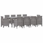 vidaXL Ensemble de salle à manger pour jardin 11 Pièces Gris clair