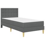 vidaXL Cadre de lit avec matelas Gris foncé 90 x 190 cm Tissu