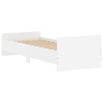 vidaXL Cadre de lit blanc 75x190 cm petit simple bois d'ingénierie