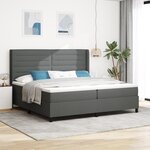 Lit box spring vidaXL avec matelas gris foncé 200x200 cm en tissu